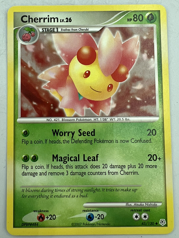 POKEMON CHERRIM LV26 45/130 UNCOMMON NM CARD   DIAMOND & PEARL