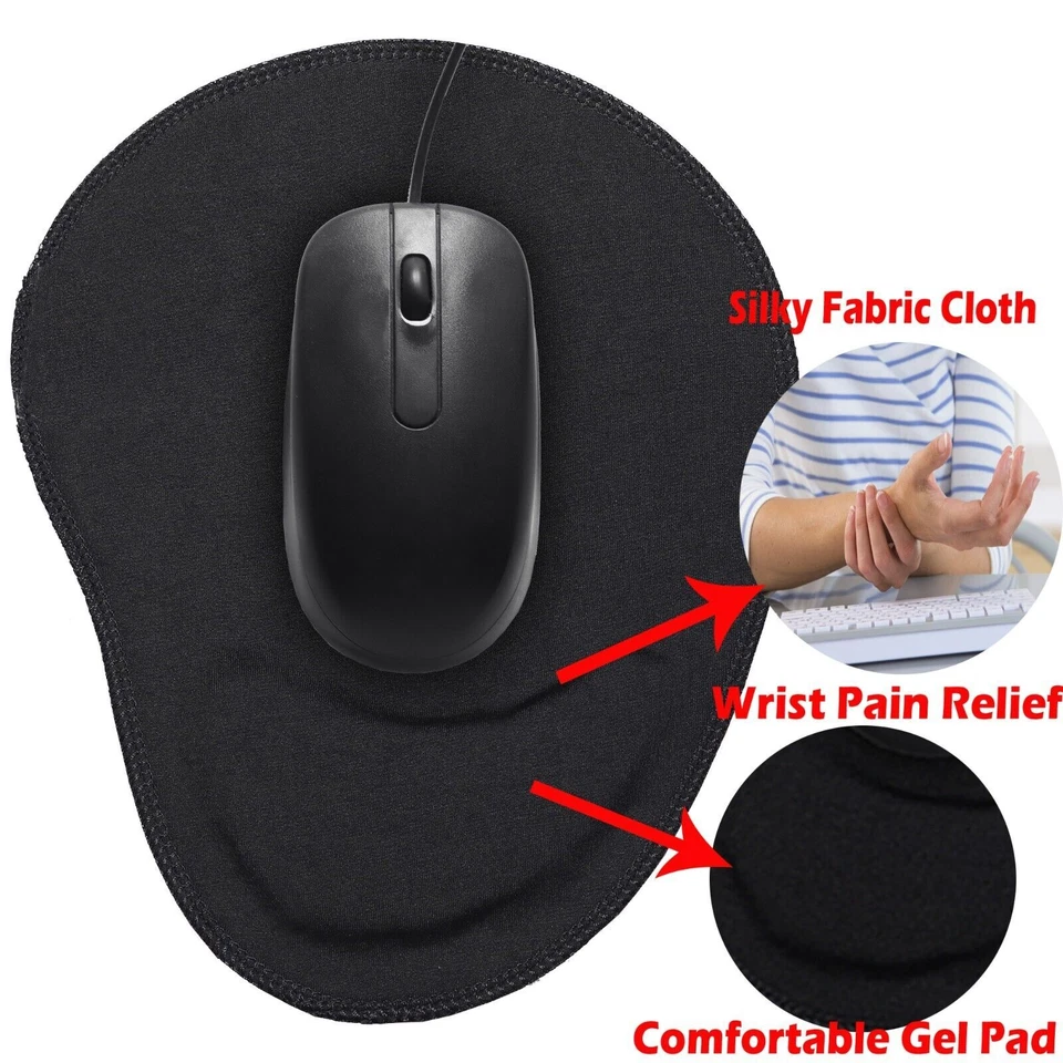 ANTI-SLIP MOUSE PAD MAT WITH FOAM WRIST SUPPORT PC & LAPTOP UK SELLER - Image 4 of 4