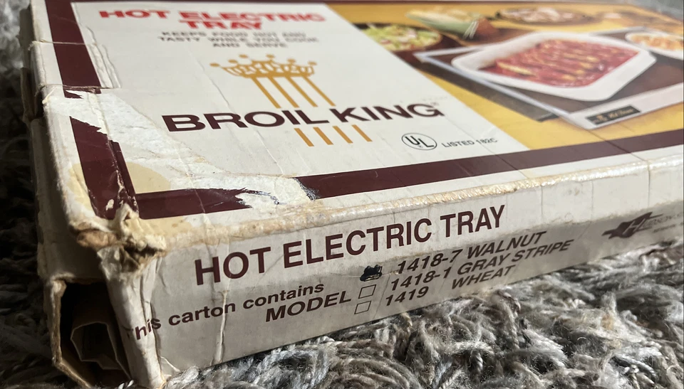 Calentador de bandeja eléctrico Broil King Hot con caja original y manual (1418) de colección Foto 3 de 4
