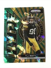 T.J. Watt 2023 Prizm NFL Green Cracked Ice SSP Hype #H-14 Pittsburgh Steelers