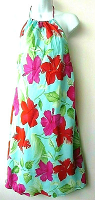 Gap Dress Size 2 100% Silk Fully Lined Hawaiian Halter Shift Sundress NWT