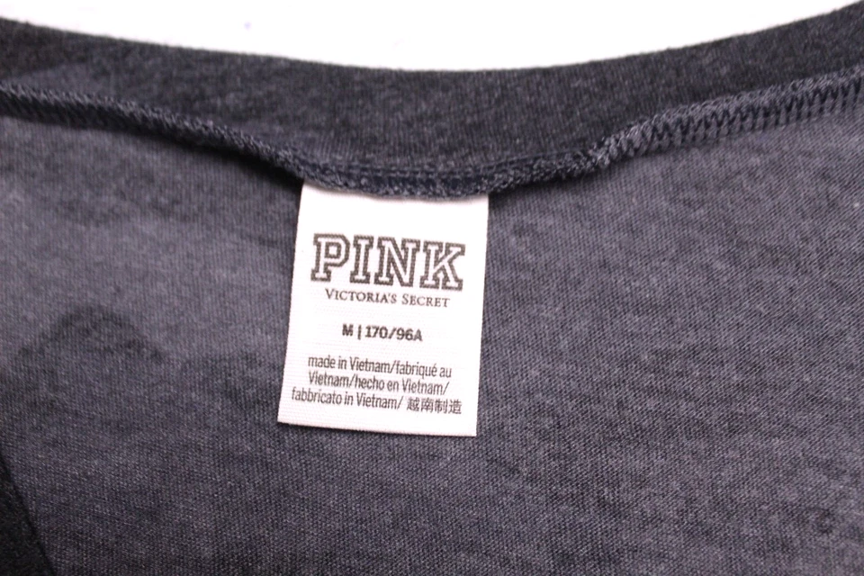CAMISETA VICTORIA'S SECRET ROSA DAMAS TALLA M GRIS CAMUFLAJE COBRE LOGO MANGA LARGA Foto 3 de 4