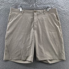 PGA Tour Golf Chino Shorts Mens 40 actual 40x10.5 Beige Mid Rise Flat Front