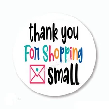 THANK YOU for Shopping Small Business Stickers Package Seals Mailing Labels