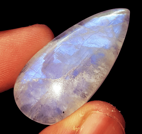 35.15 Ct 100% Natural White Rainbow Moonstone Pear Loose Gemstone Certified