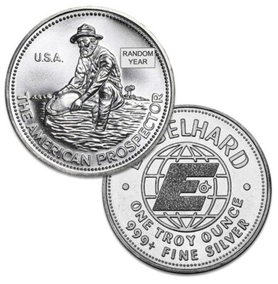 1 oz Engelhard Prospector Silver Round (1982 - 1987) Random Year
