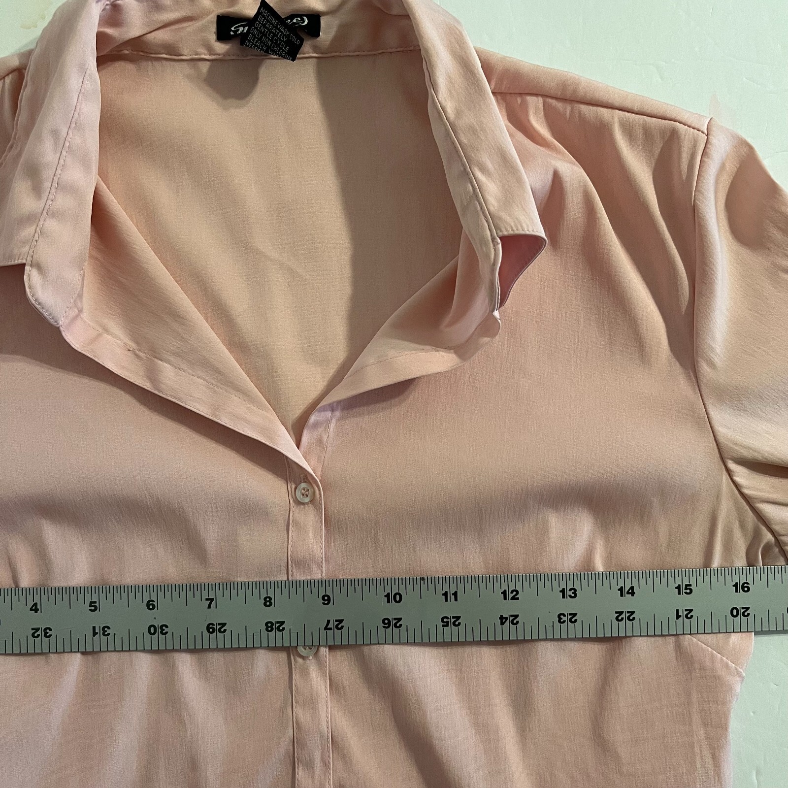 Mandee Women's Size Small Solid Pink Collared V-N… - image 6