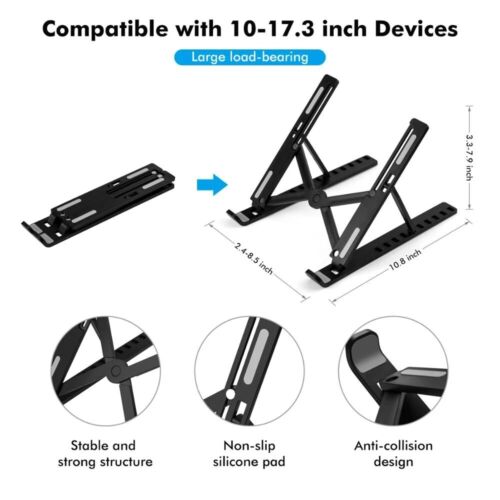 Foldable Laptop Tablet Stand Adjustable Desk Holder For Macbook Pro Air Notebook - Picture 8 of 14