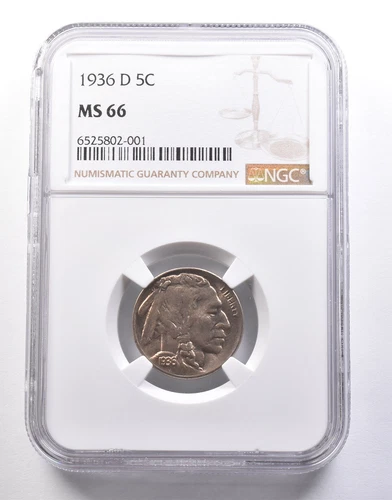 1936-D Indian Head Buffalo Nickel MS66 NGC *7247