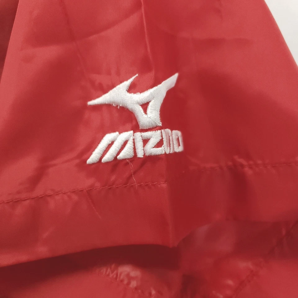 Pullover cortavientos Mizuno para hombre rojo mediano manga corta 1/4 cremallera Foto 4 de 4
