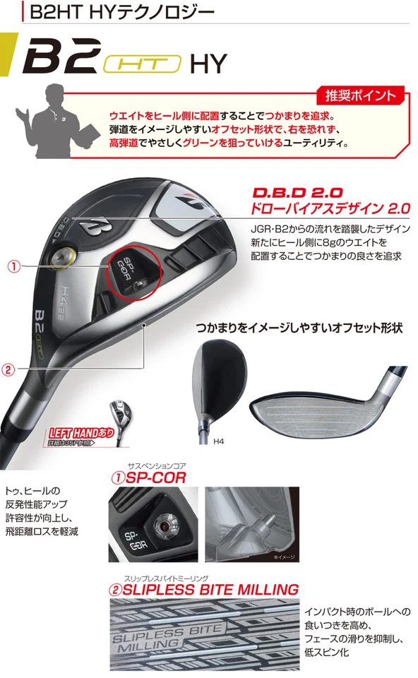 Bridgestone GOLF B2 HT Hybrid 6H 28deg RH VANQUISH BS50h graphite Flex Regular - Image 3 of 4