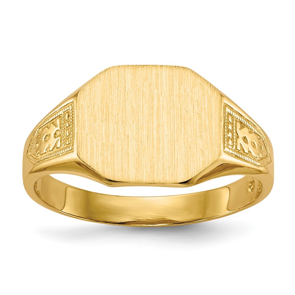 【関税込み】Gaufrette Bico Ob Signet Ring in Yellow Gold 14K Yellow Gold 9.0x11.0mm Open Back Signet Ring For Womens