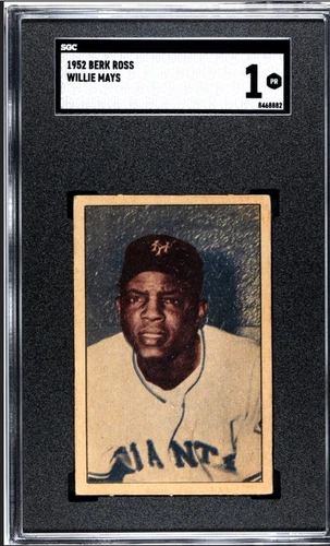 WILLIE MAYS 1952 BERK ROSS SGC 1 ! *DEAD CENTERED ~ *FRESH NEW GRADE BEAUTY~WOW