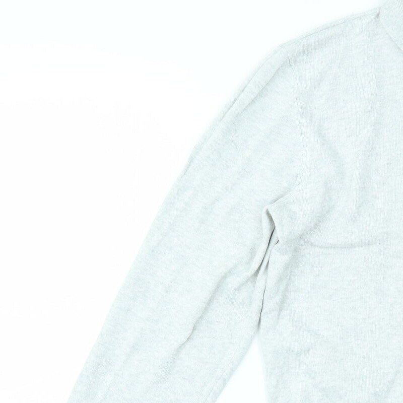 Peacocks Mens Grey Collared Cotton Blend Jumper Size M image 6