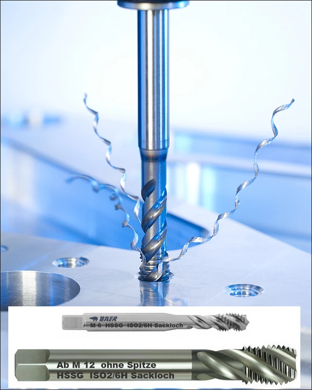 Gewindebohrer BAER HSS M2 - M20 metrisch Maschinengewindebohrer Sackloch Gewinde - Bild 2 von 3