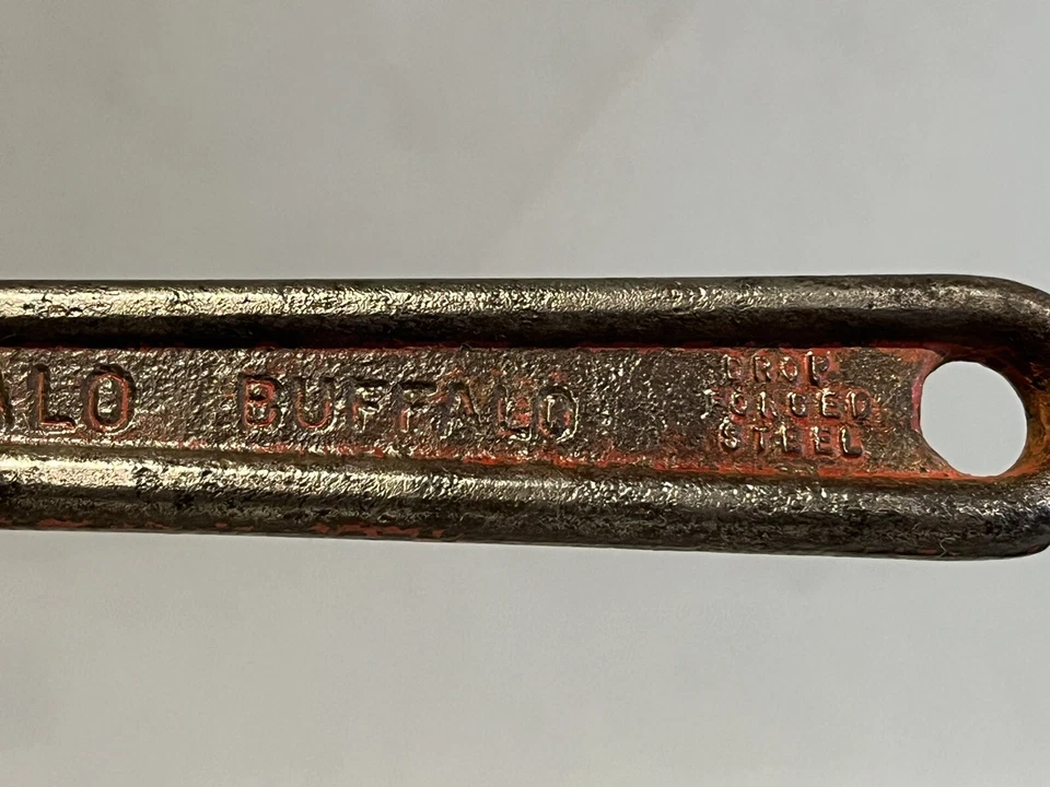 Llave de tubo de acero forjado vintage de 10" Barcalo Buffalo Drop - Hecha en EE. UU. Foto 3 de 4