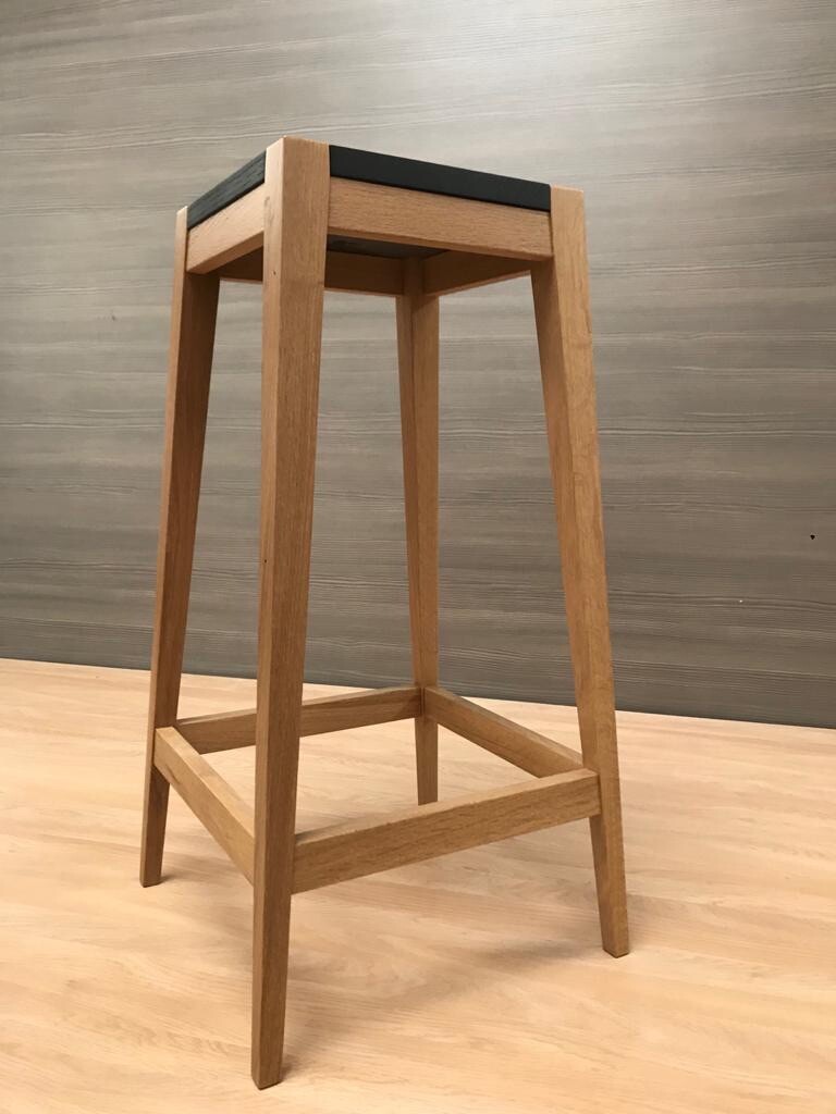 Set of Two Oak Wooden Bar Stools eBay