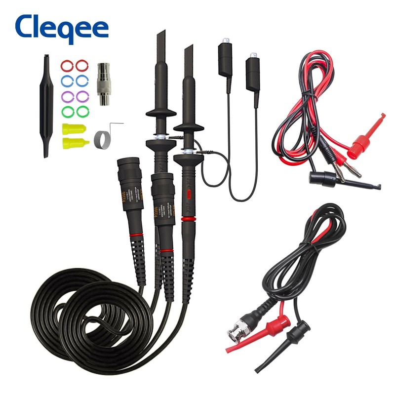 Oscilloscope Probes Kit with Accessory 200Mhz BNC to Mini Grabber Hook Cable