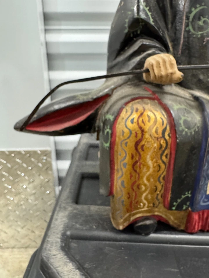 Lote de 2 Shogun Japonés Madera Tallada y Lacada Hueca, Período Edo Siglo XIX Foto 3 de 4