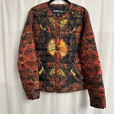 Desigual by Christian Lacroix Multicolor Butterfly Snap Puffer Jacket 44/L