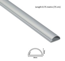 75 cm Long D-Line 30 x 15 mm Trunking Aluminium Cable Management Hide Cover