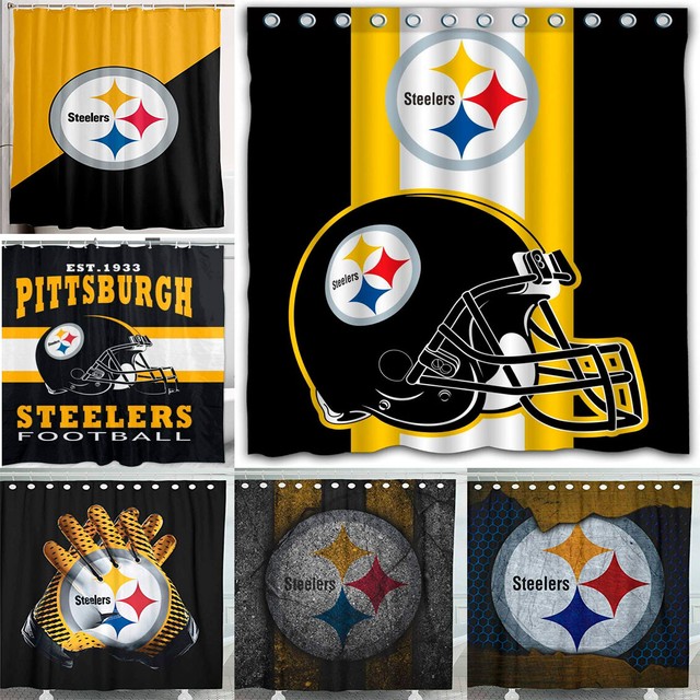Pittsburgh Steelers 72" x72" Waterproof Fabric Shower Curtain Bathroom