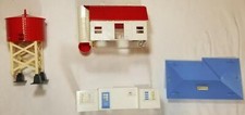 Plasticville Lot Of 3 Barn BN-1 Ranch House RH-1  Water Tower Silo Vintage