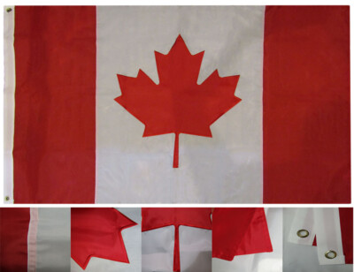 3x5 Country of Canada 210D Nylon Embroidered Flag Banner Grommets DOUBLE SIDED