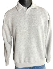 VTG Grandpa Sweater L Sunset By T-Time Made In USA Crewneck Sweater Lt Gray