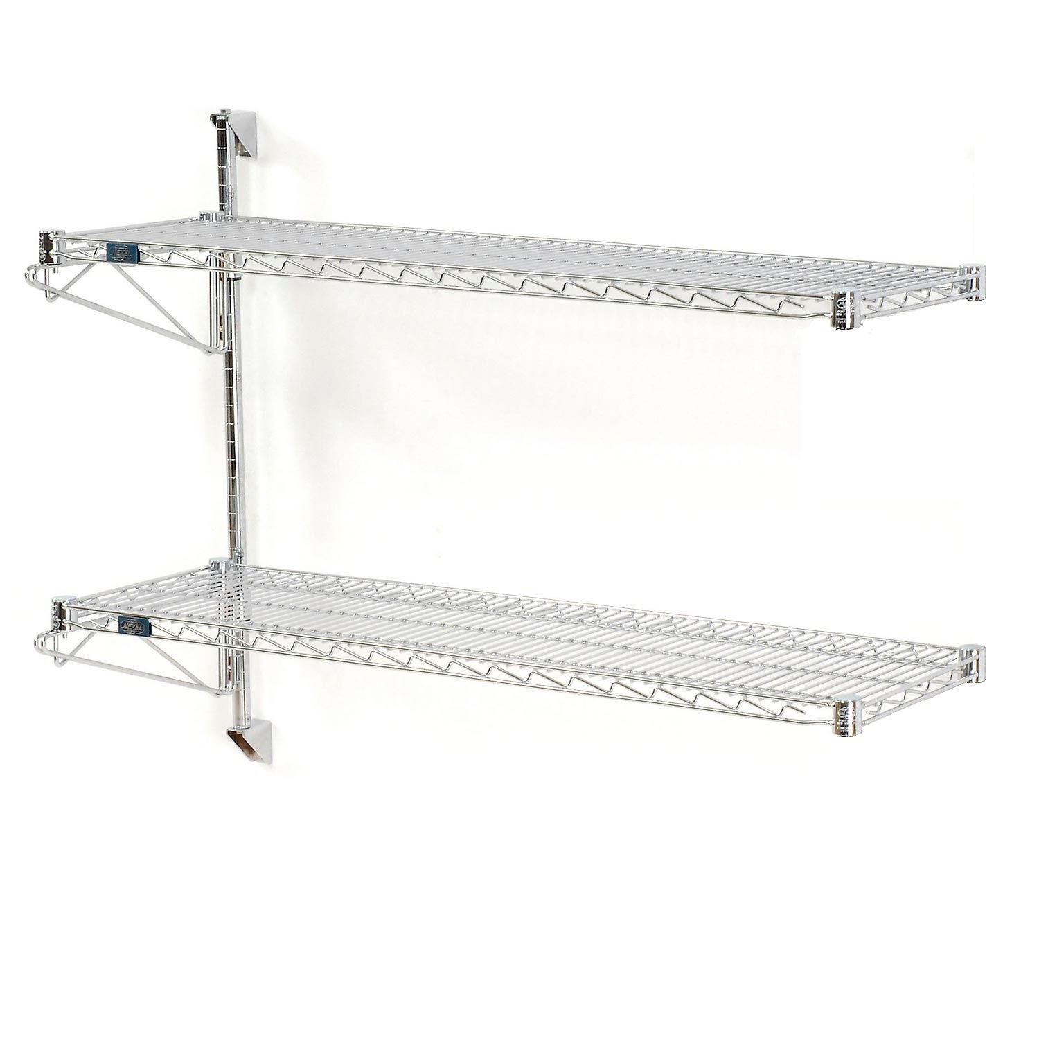 Nexel Wall Mount Wire 2-Shelf Starter Unit 48"W x 14"D x 34"H