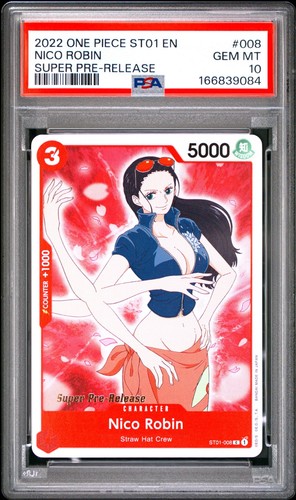 2022 One Piece Super Pre-Release Nico Robin Straw Hat Crew #ST01-008 PSA 10🔥