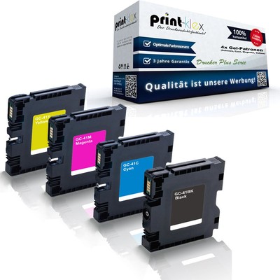 4x Gel-Patronen für Ricoh Aficio-SG-3110-dn GC-41K GC-41C G - Drucker Plus Serie