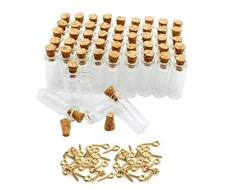 1 ml Small Glass Bottles with Cork Lids Clear Decorative Bottle Arts Crafts