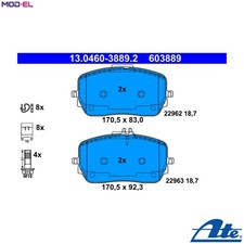 BRAKE PAD SET DISC BRAKE 13.0460-3889.2 FOR MERCEDES-BENZ M 274.920 2.0L 4cyl