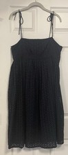 GAP Navy Blue Eyelet Women’s Size 12 Strappy Dress Lined Classic Elevated Basic