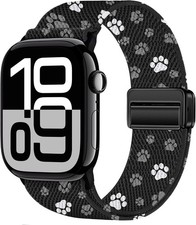 Stretchy Nylon Strap Compatible with Apple Watch Series 7 44mm Magnetic Clasp