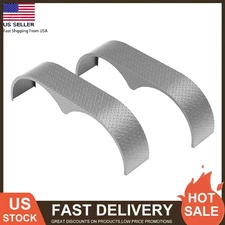 2PCS Tandem Double Axle Trailer Fenders 66x9.1x20" Steel Plate for 13-15" Wheels