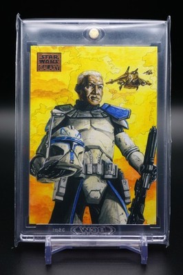 2018 Topps Star Wars Galaxy Series 8 #21 Captain Rex Surveys Orange /25
