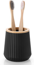 Bamboo Striped Toothbrush Holder for Electric Toothbrushes Bathroom Organizer fo