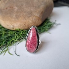 Rhodochrosite Gemstone Ring 925 Sterling Silver Statement Gift Ring PG6869