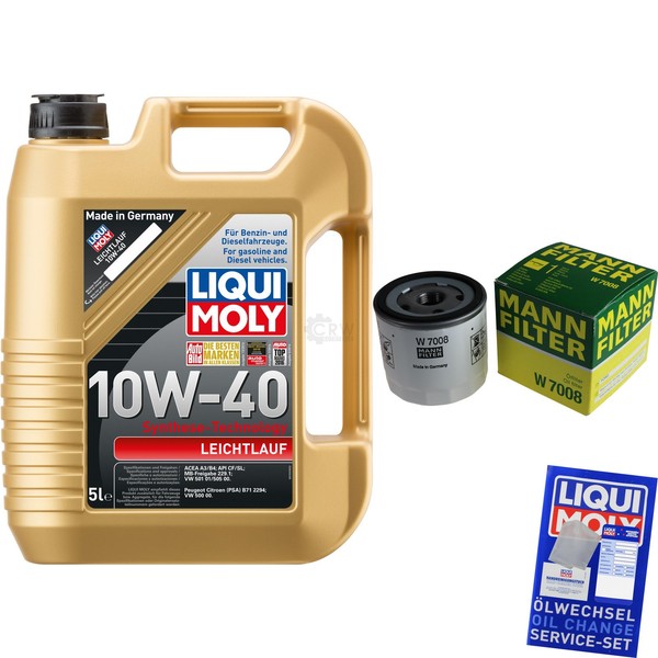 Mann Inspektionspaket 5L Liqui Moly Leichtlauf 10W-40 FüR Mazda 2 1.4 1.25 1.2-image