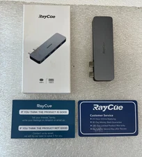 Ray Cue Multi Port Dual  USB-C HUB for MACBOOK AIR/PRO-GREY   (U4)