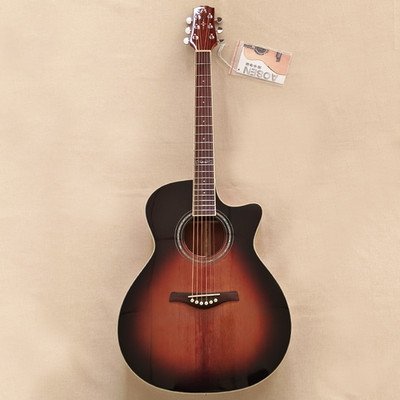 40'' Cutaway Acoustic Guitar Spruce Wood Top Hollow Bag Bone Nut Purpleheart FB