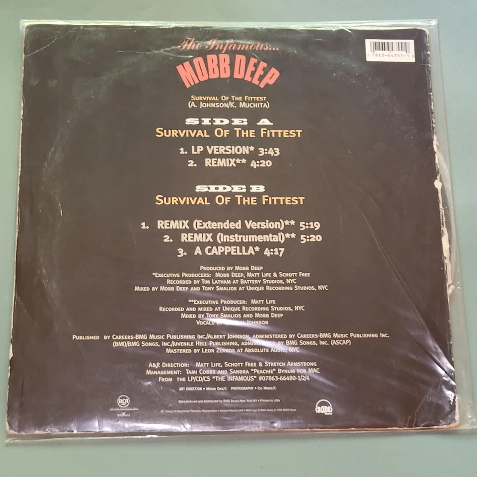 MOBB DEEP SURVIVAL OF THE FITTEST RCA RECORDS 1995 HARDCORE HIPHOP RECORD Foto 2 de 4