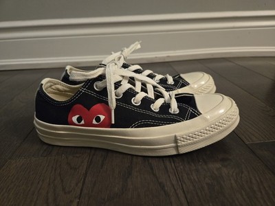 Converse Comme des Garcons Play Black Low Top Unisex Sneaker Size M4 W6