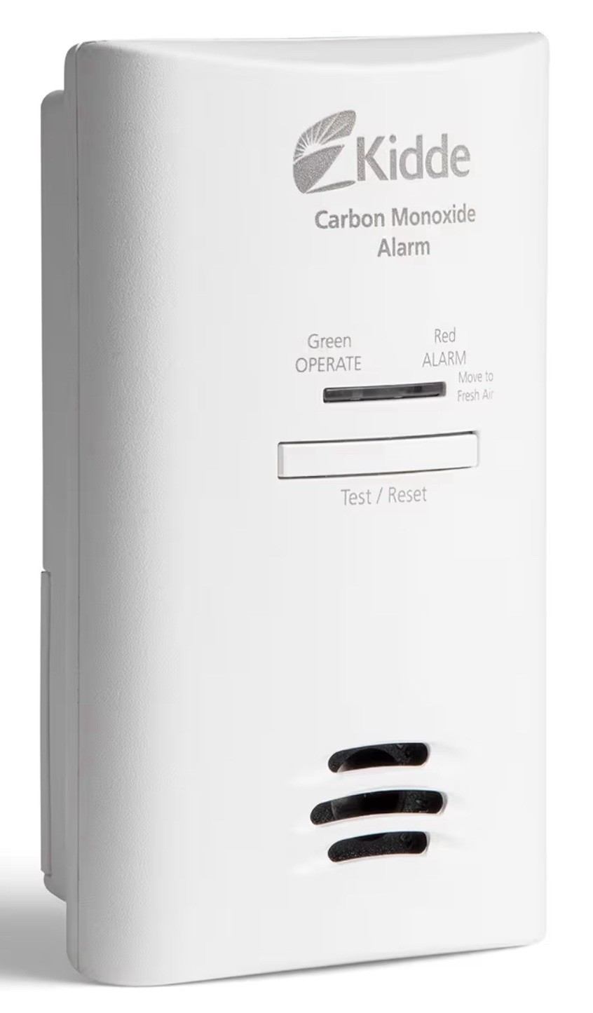 Kidde Carbon Monoxide Detector, Plug in Wall with AA Battery Backup, Test-Hush