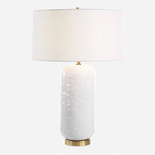 Uttermost Iona 1 Light White Glaze Table Lamp, Brass - 30450 - Picture 1 of 1
