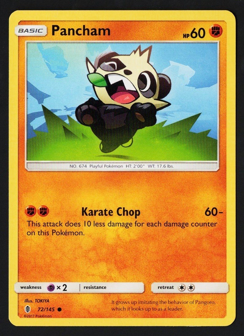 Pancham 72/145 Guardians Rising 2017 - Pokémon TCG