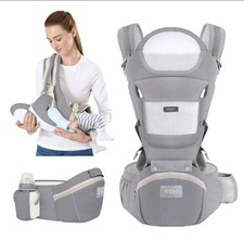 Baby Carrier with Hip Seat Ergonomic Infant Toddler Carrier Front Back Holder