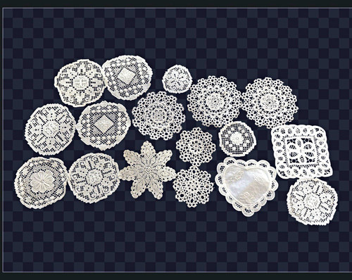 Lot of 16 Handmade Lace Doilies Crochet Tatting White Table Decor Assorted